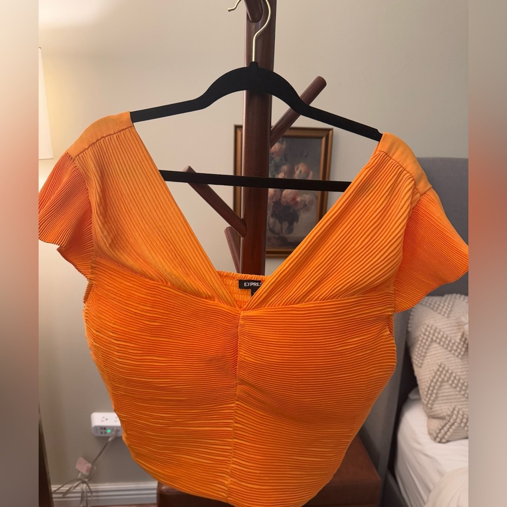 Orange Express Hot Pink Crop Top NWT
